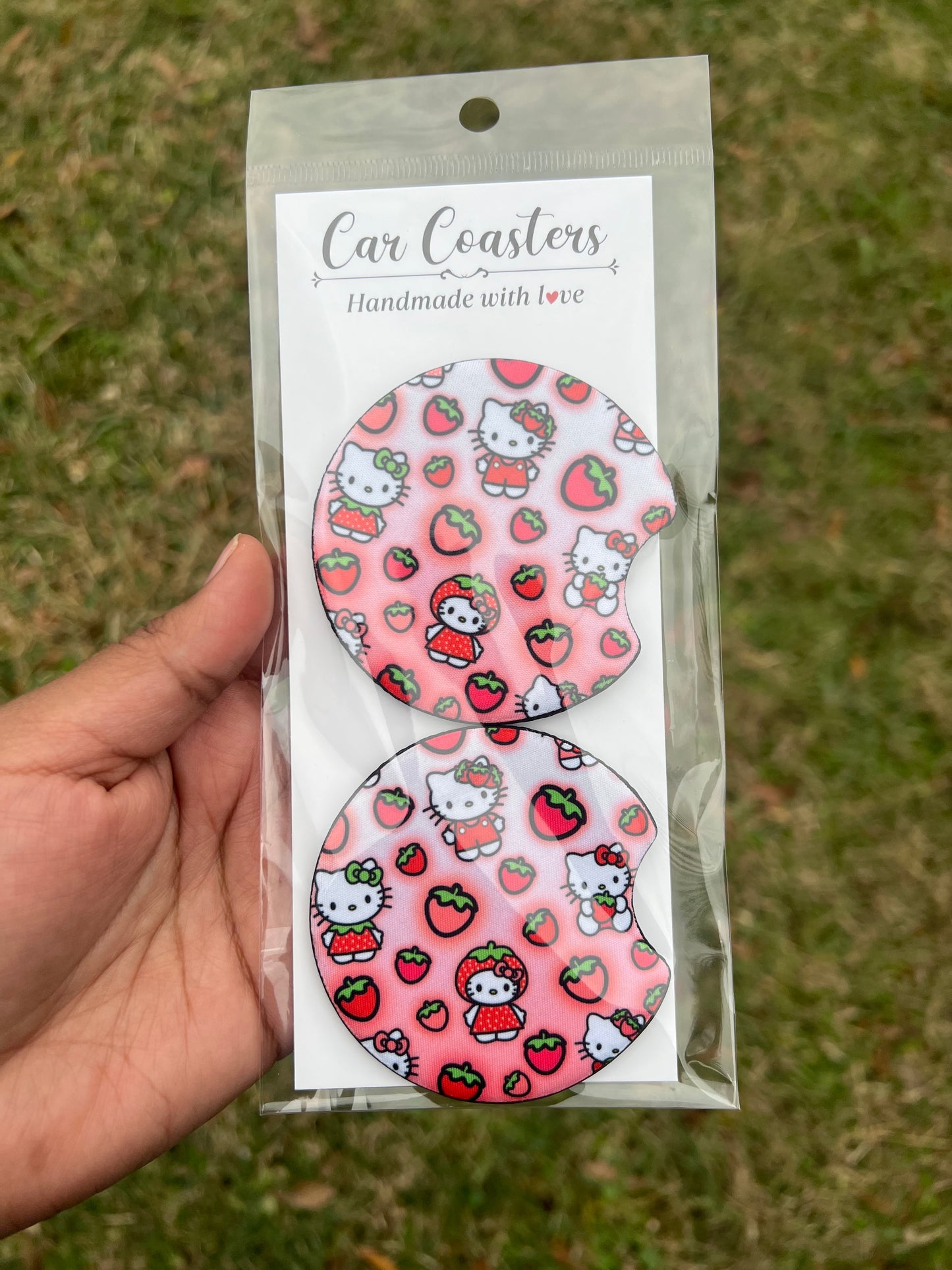 Hk Strawberry Car Coasters