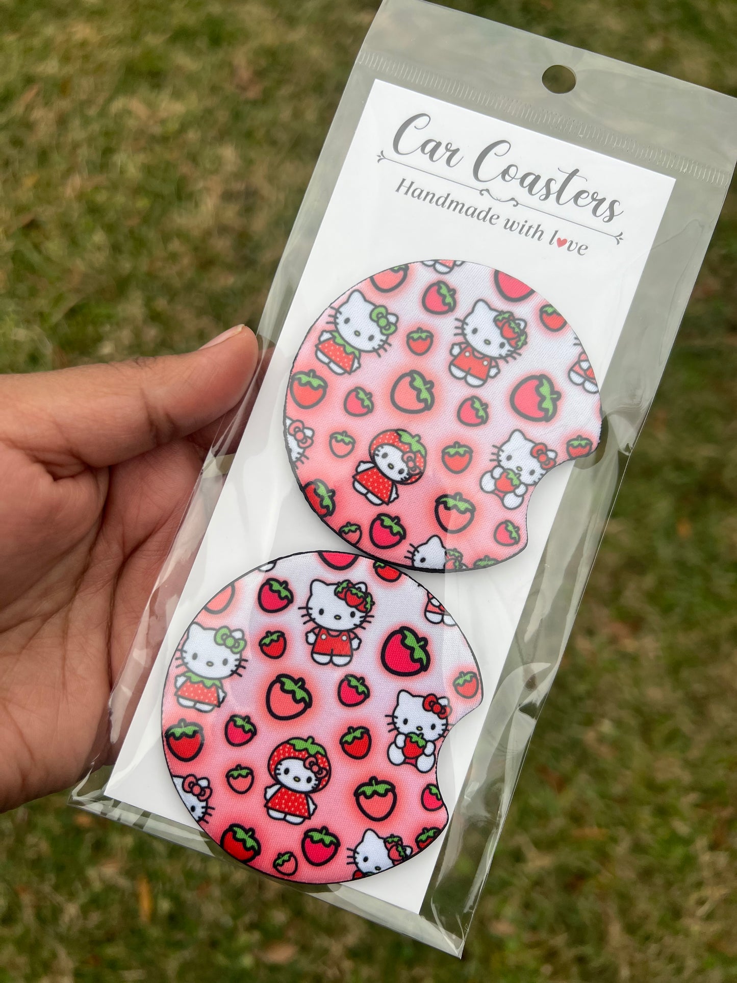 Hk Strawberry Car Coasters