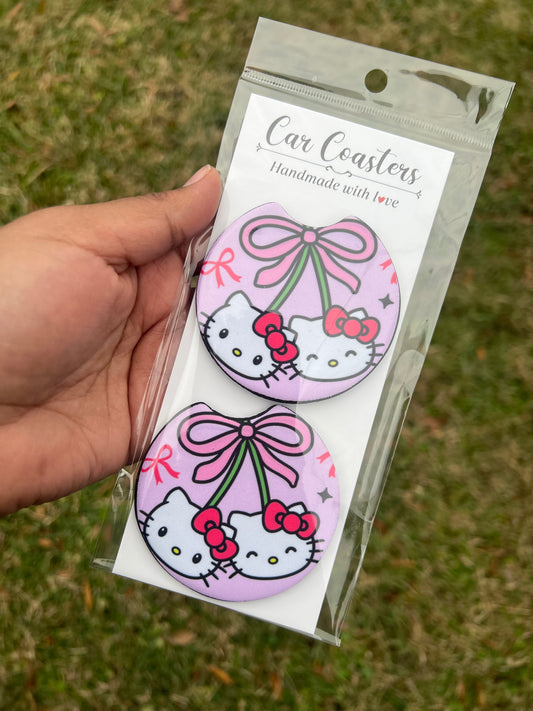 Cherry Hk Car Coasters