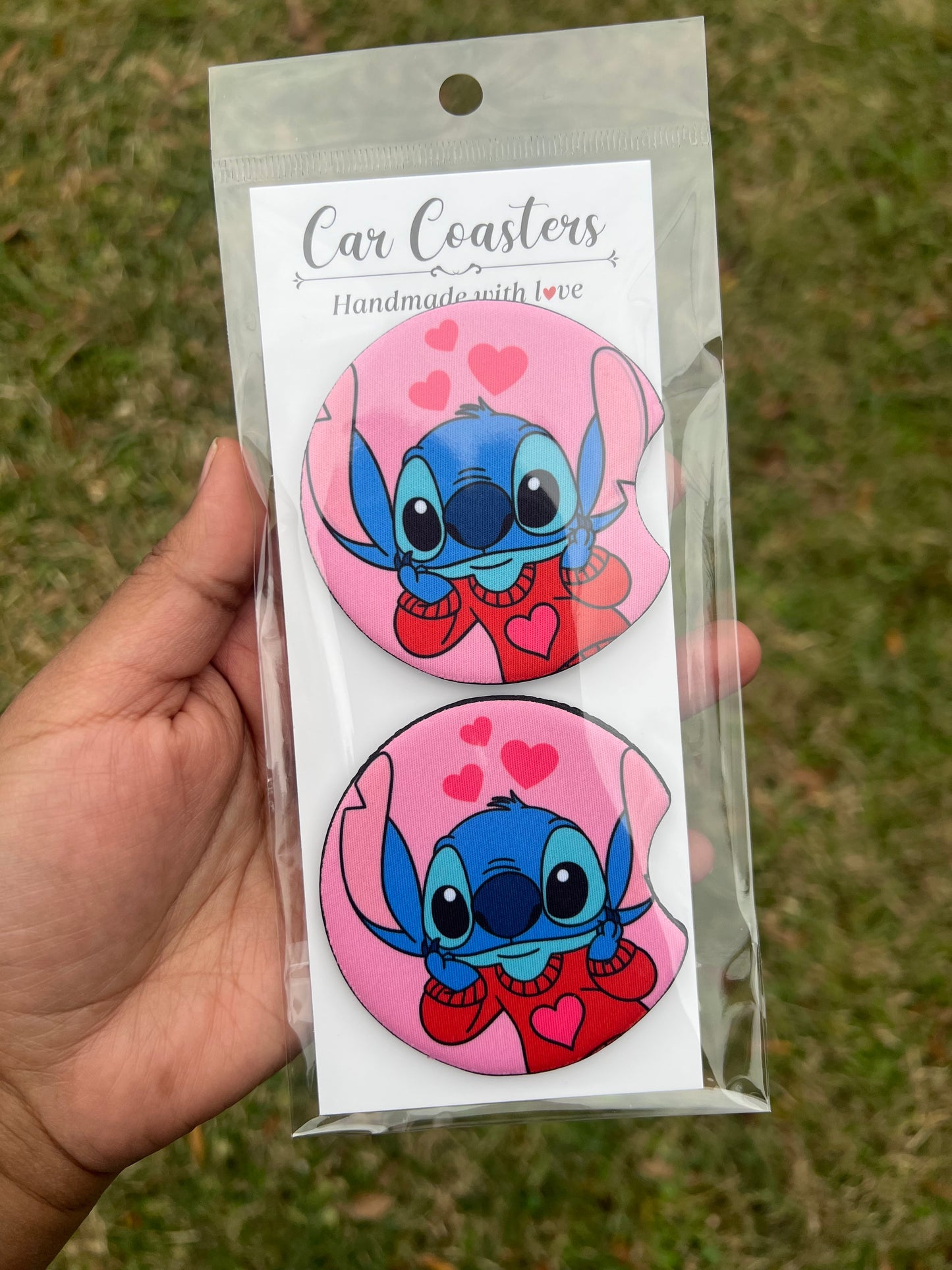 Stitch Vday Car Coasters