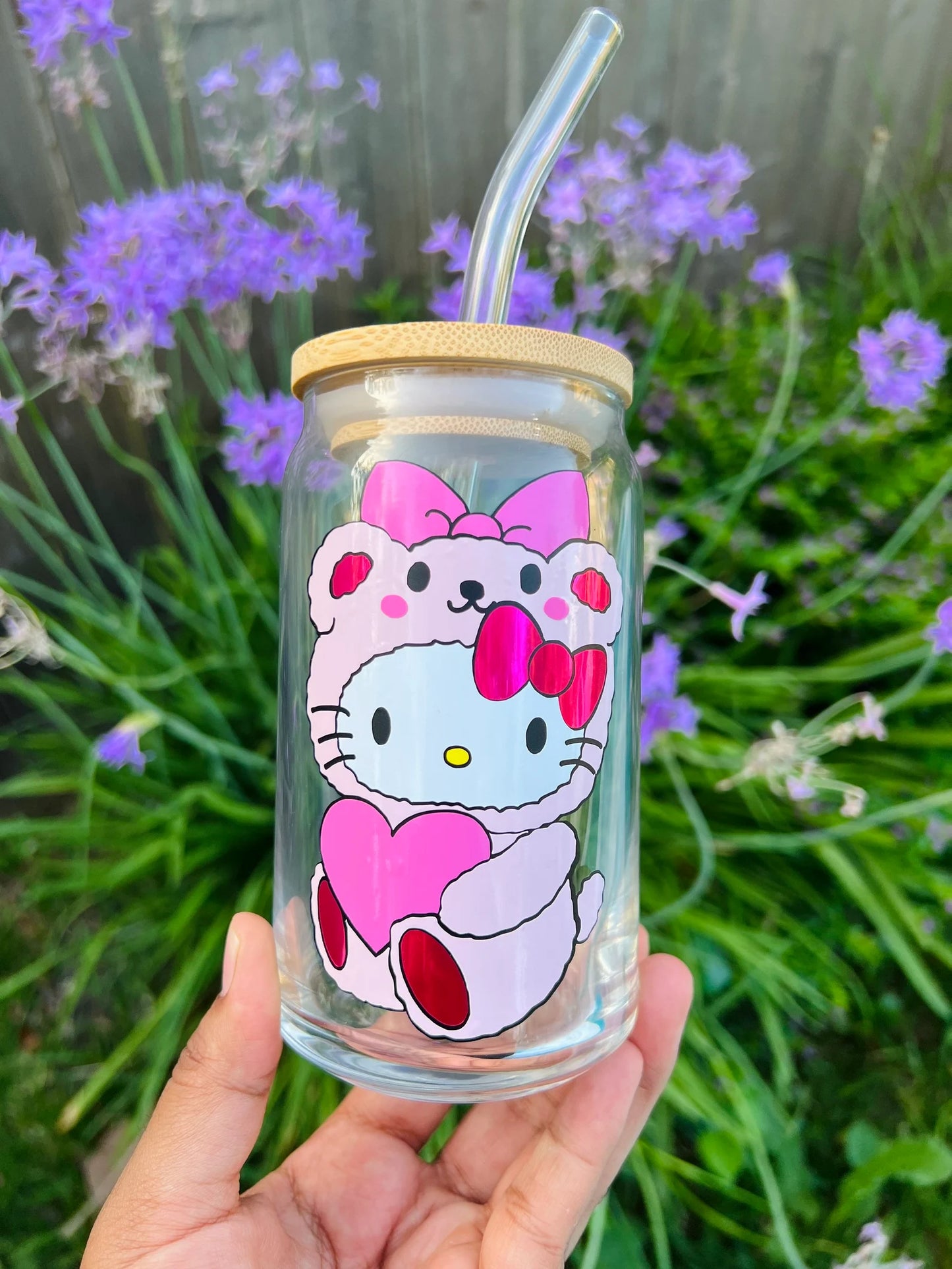 HK Teddy Bear Glass Cup