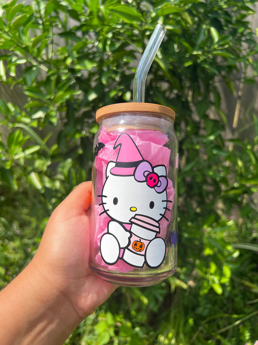 Kitty Witch Glass Cup