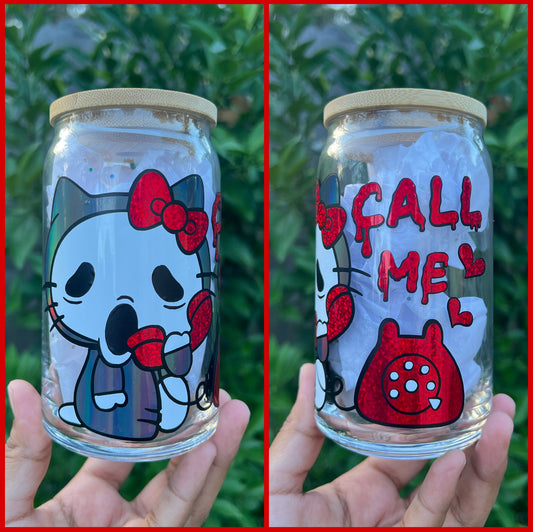 Scream Kitty Glass Cup