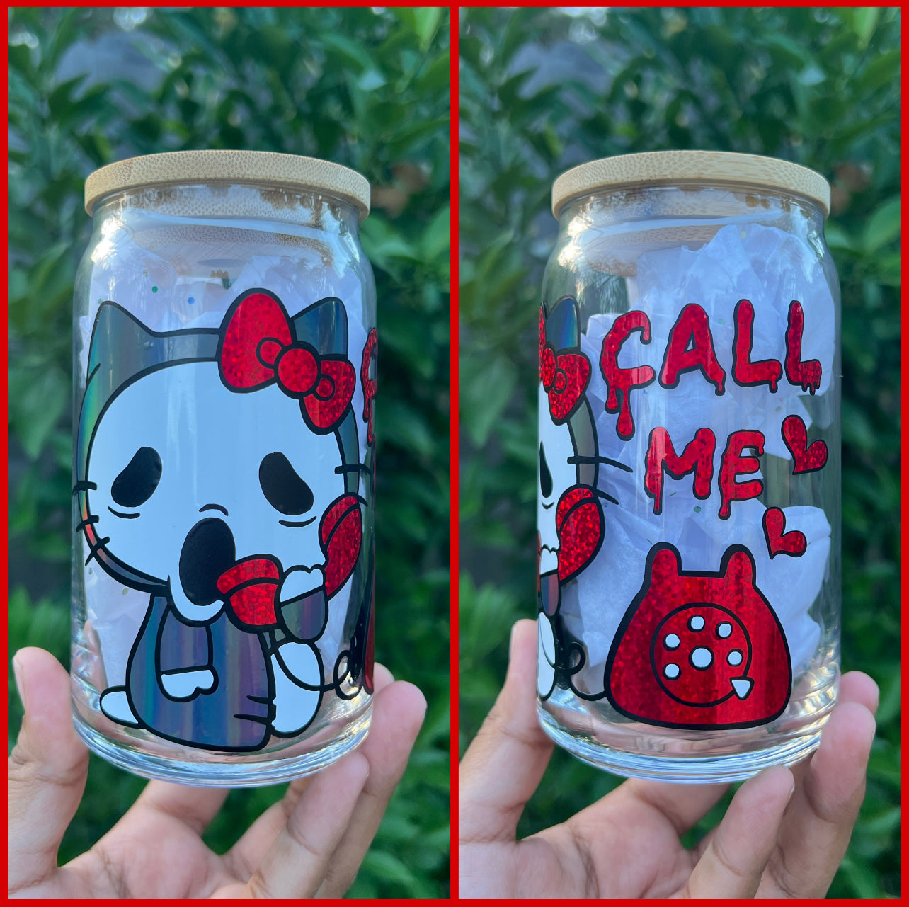 Scream Kitty Glass Cup